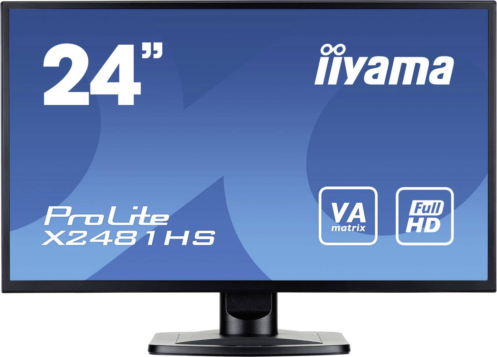 Iiyama ProLite X2481HS-B1 LED 59.9 cm (23.6 inch) EEC B (A+++ - D) 1920 x 1080 p Full HD 6 ms VGA, DVI, HDMI™ VA LED