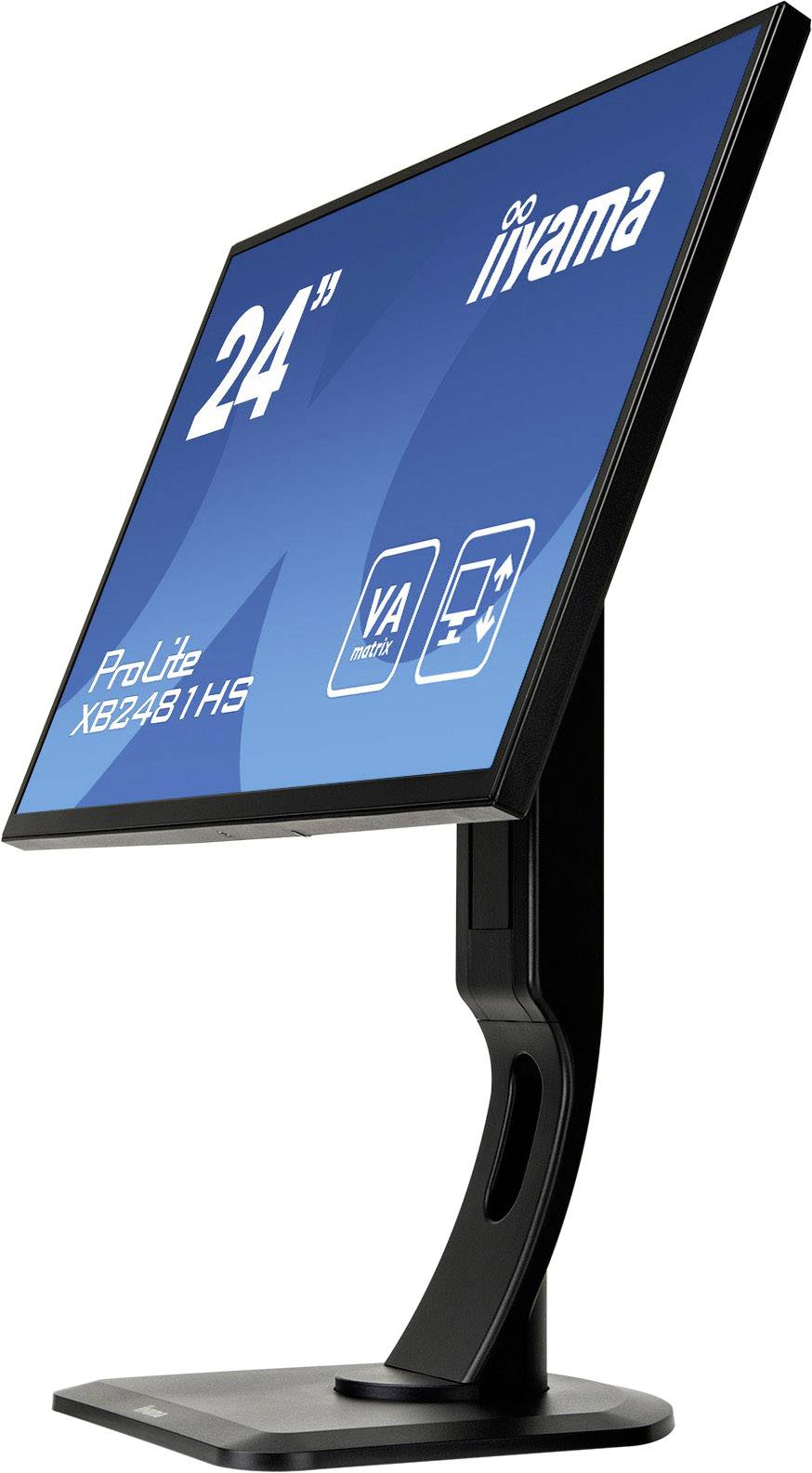 Iiyama ProLite XB2481HS-B1 LED EEC F (A - G) 59.9 cm (23.6 inch) 1920 x 1080 p 16:9 6 ms VGA, DVI, HDMI™ VA LED-5