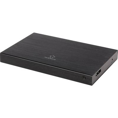 A black external hard drive enclosure with a USB connection, marked with 'renkforce'. Suitable for backing up or expanding storage.
