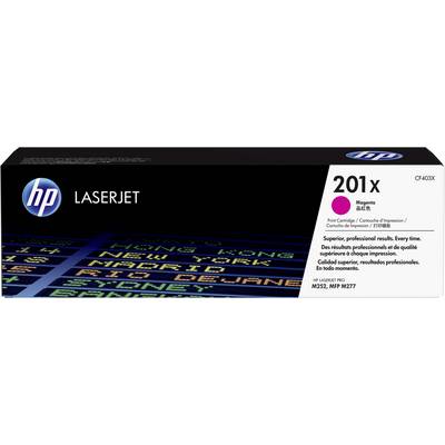 HP LaserJet Toner Cartridge 201X in Magenta for Models M252, MFP M277; key features: superior, professional print quality.