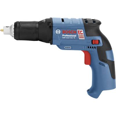 Bosch cordless drill, model GSR 18 V-EC TE, blue and black, cordless, with ergonomic handle and red accent.