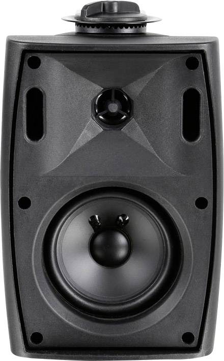 Loudspeaker in close-up with visible tweeter and woofer, suitable for indoor use.