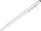Silver ballpoint pen with a clip and touch tip on one side, lying diagonally. Brand name visible on the shaft.