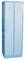 Blue and grey two-column metal cabinet with ventilation slots and lockable doors, suitable for storage.
