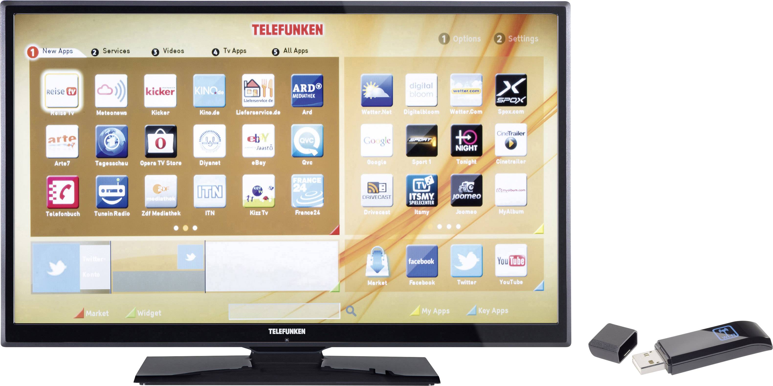 Telefunken D32f197a3c Inkl Wlan Dongle Led Tv 81 Cm 32 Inch Dvb T Dvb C Dvb S Full Hd Smart Tv Wi Fi Ci Black Conrad Com