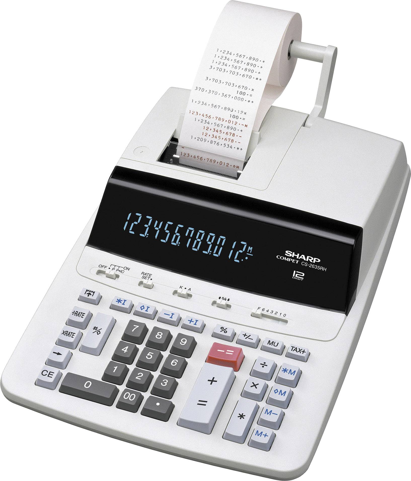 Sharp CS-2635 RHGY Calculator with built-in printer Grey Display (digits): 12 mains-powered (L x W x H) 345 x 250 x 87 mm