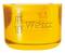 Yellow plastic container with embossed logo and lettering 'Wera'.