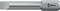 A metal bit set with a flat tip, left side smoothly rounded and gleaming, right side with a hexagonal end. Inscription: 'Wera'.