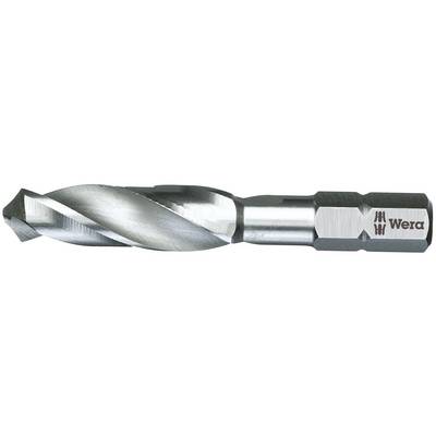 Metal drill bit with a hexagonal shank and engraved brand name 'Wera'. Predominantly in silver-grey colour.