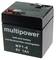 Black lead-acid battery by Multipower, Model MP1-6, 6V 1Ah, maintenance-free.