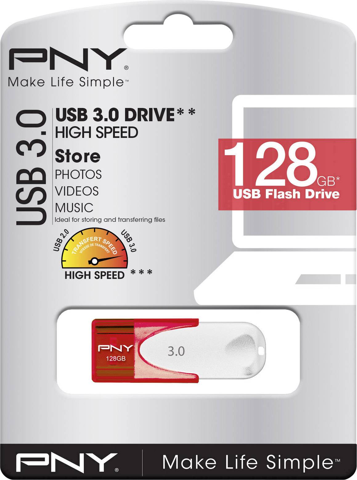 PNY Attaché 4 USB stick 128 GB Red FD128ATT430-EF USB A (USB 3.2 1st gen)-4