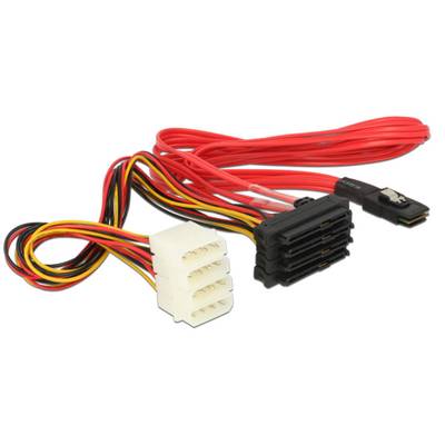 Delock Hard drives Cable [1x Mini SAS plug (SFF-8087) - 4x SATA plug 7+15-pin, IDE power plug 4-pin] 0.50 m Red, Yellow,