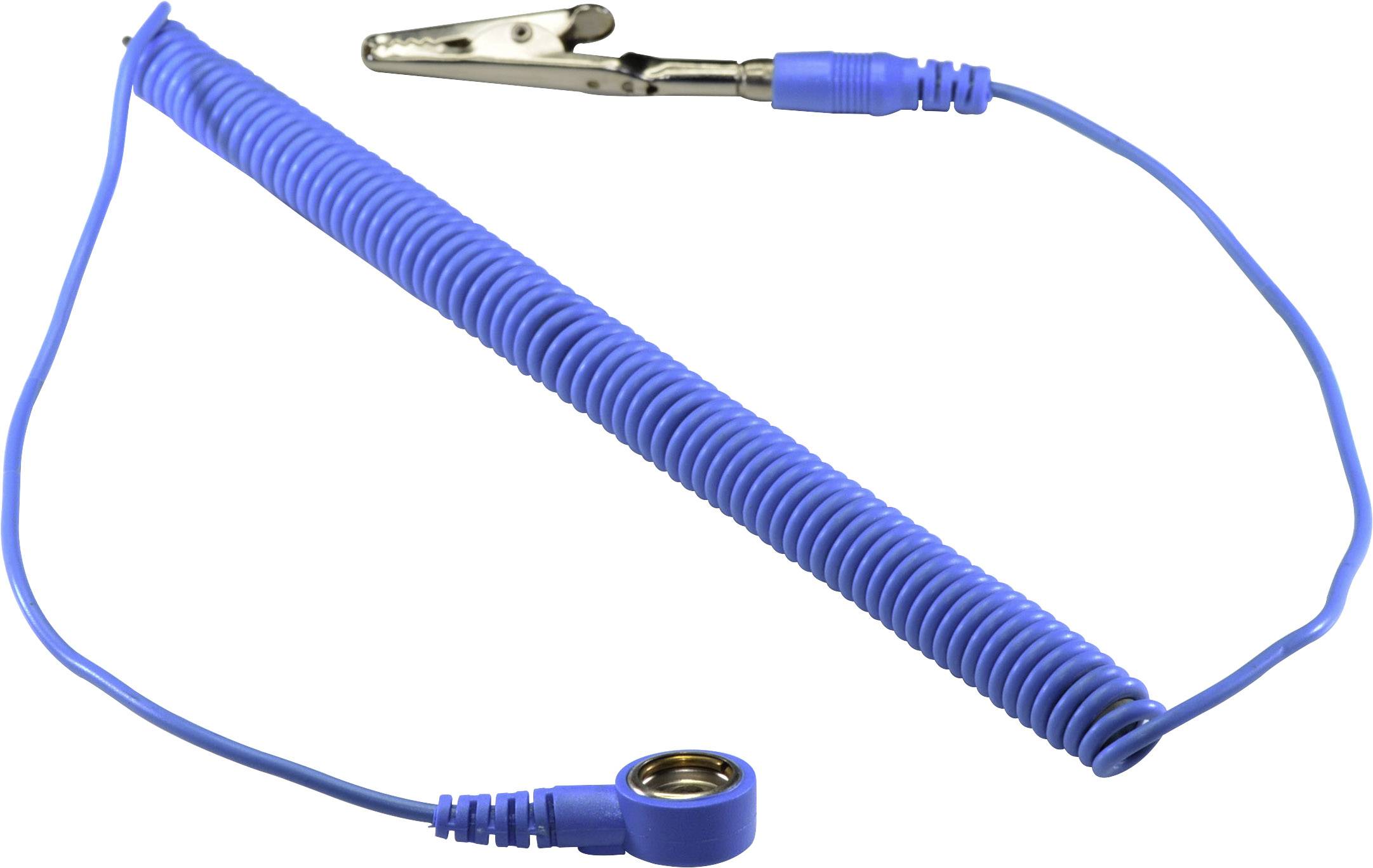TRU COMPONENTS SpKL -10-183-SK ESD earth cable 1.83 m 10 mm stud and socket, Alligator clip