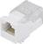 A white RJ45 network plug adapter with a transparent top, suitable for Ethernet connections.