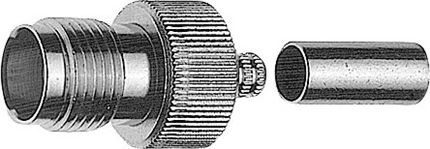 A metal adapter with thread and sleeve, likely part of a connection system for cables or pipes, on a white background.