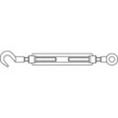 TOOLCRAFT 136607 Turnbuckle Hook & eye M16 Steel zinc galvanized DIN 1480 1 pc(s)
