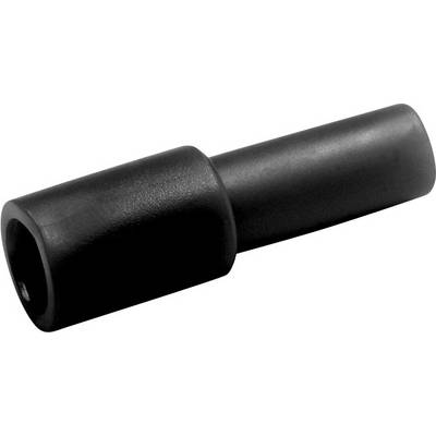 A black, cylindrical adapter with different diameters at each end, suitable for machine or tool connections.