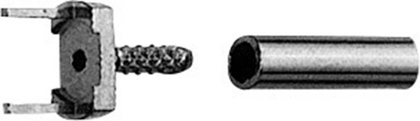 Metal connecting element: Bolt with right-hand open cable shoe crimp alongside a cylindrical hollow body.