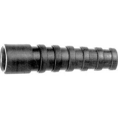 A black rubber hose with a ribbed design.