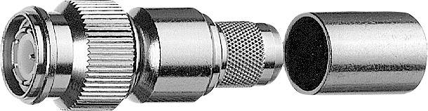 'Metal connector with ribbed and knurled handle, removable end cap, used for electrical cable connections.'
