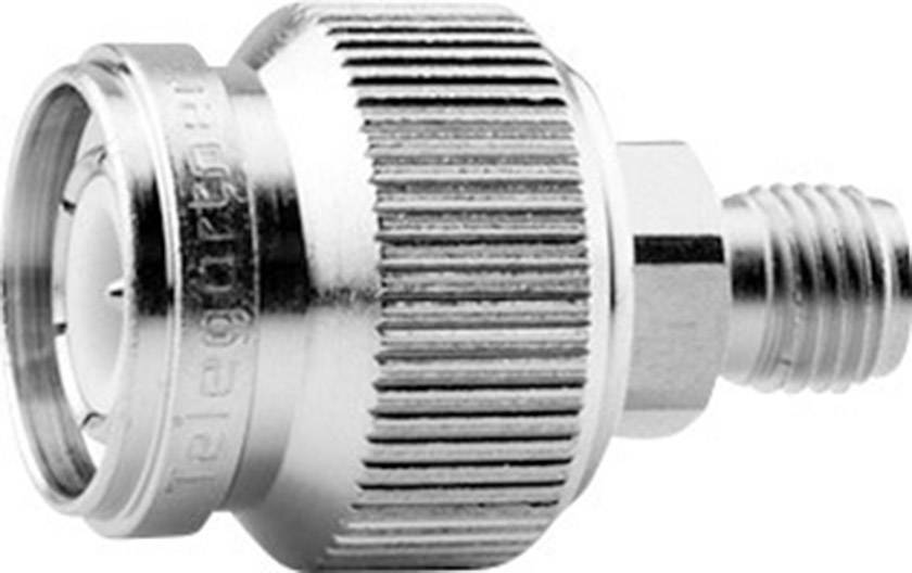 Metal cable connector with knurled grip and threaded screw, used for connecting cables in electronic devices.