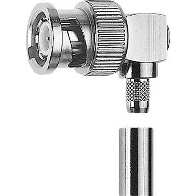 A silver coaxial plug with a detachable cable adapter, suitable for RF applications in telecommunications.