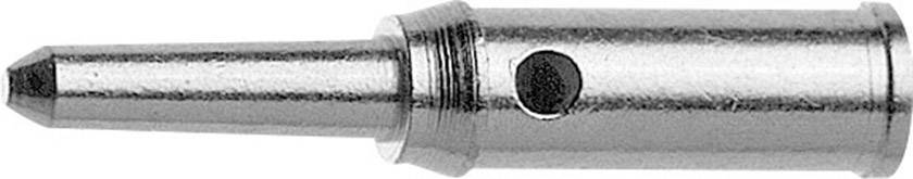 Metal soldering iron tip with a cylindrical shaft and a conical point, suitable for precise soldering in electronics.