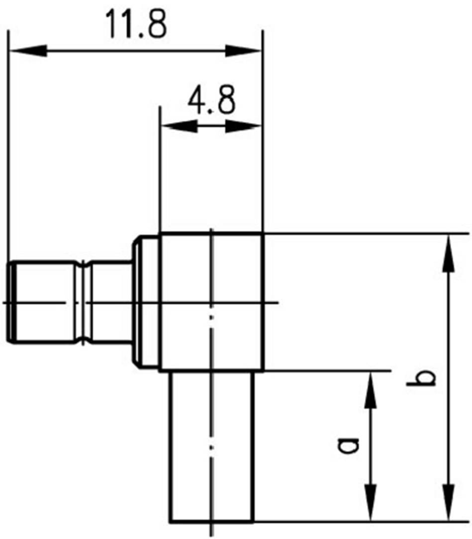 Technical drawing of an angular element with dimensions; length 11.8, width 4.8. Contains lines to illustrate the structure.