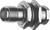 Metallic industrial connection with external thread, hexagonal nut, and multiple seals, likely for liquids or gases.