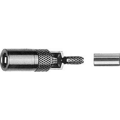 Close-up of a metal plug and socket. The plug has a textured pattern for better grip and reveals its internal structure.