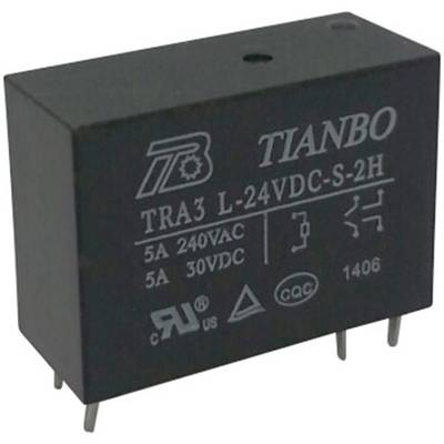 Tianbo Electronics TRA3 L-24VDC-S-2H PCB relay 24 V DC 8 A 2 makers 1 pc(s) 