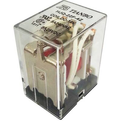 Tianbo Electronics HJQ-22F-4Z -12VDC Plug-in relay 12 V DC 5 A 4 change-overs 1 pc(s) 