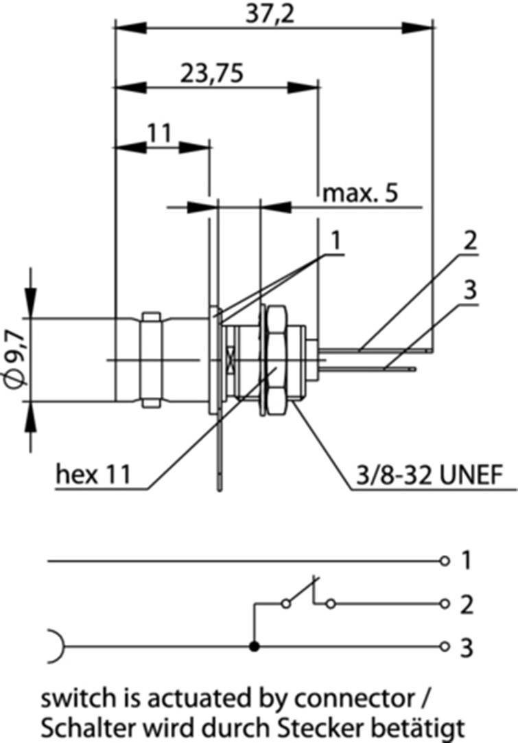 Telegärtner 100023423 100023423 BNC connector Socket, built-in 50 Ω 1 pc(s)-1