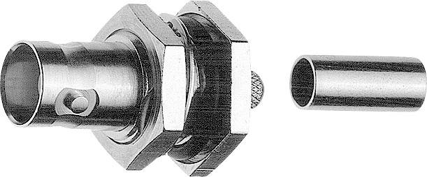 Metal plug with a removable sleeve, suitable for electrical or electronic connections. Three-dimensional view, showing the structure.