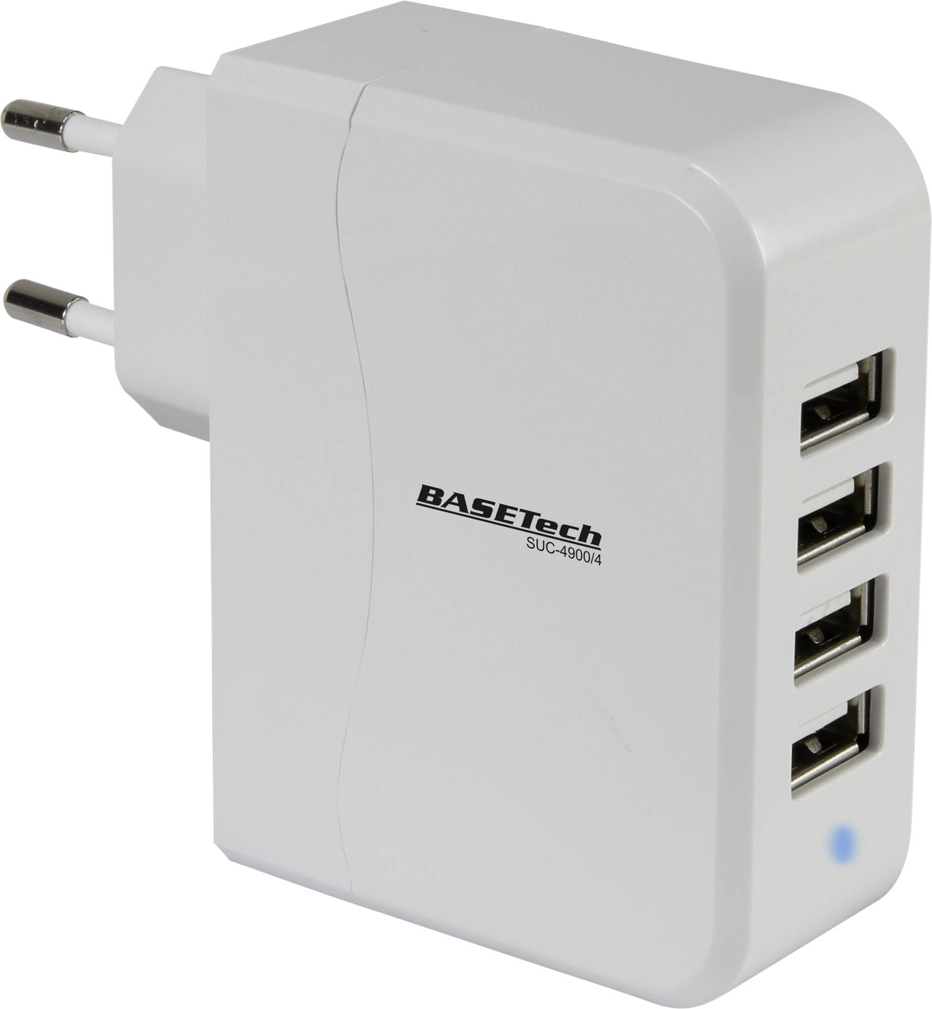 Basetech SUC-4900/4 USB charger 24.5 W 4x USB-A Grey Mains socket