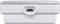 A white electronic device with a USB port in the centre; product view from above.