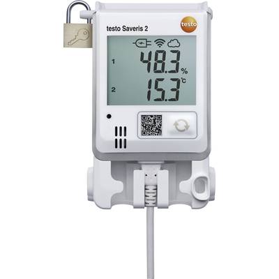 Digital thermometer displays '48.3%' humidity and '15.3°C' temperature. A Wi-Fi symbol is shown at the top. The device is secured with a code.