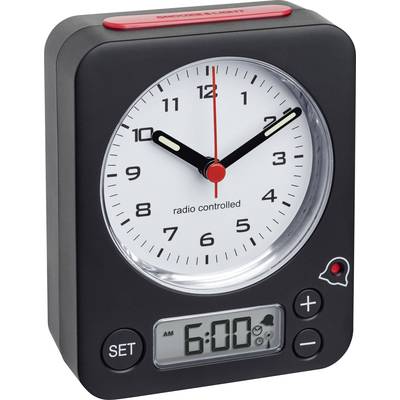   TFA Dostmann  60.1511.01  Radio  Alarm clock  Black    Fluorescent Hands  