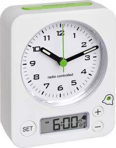 TFA Dostmann  60.1511.02  Radio  Alarm clock  White    Fluorescent Hands