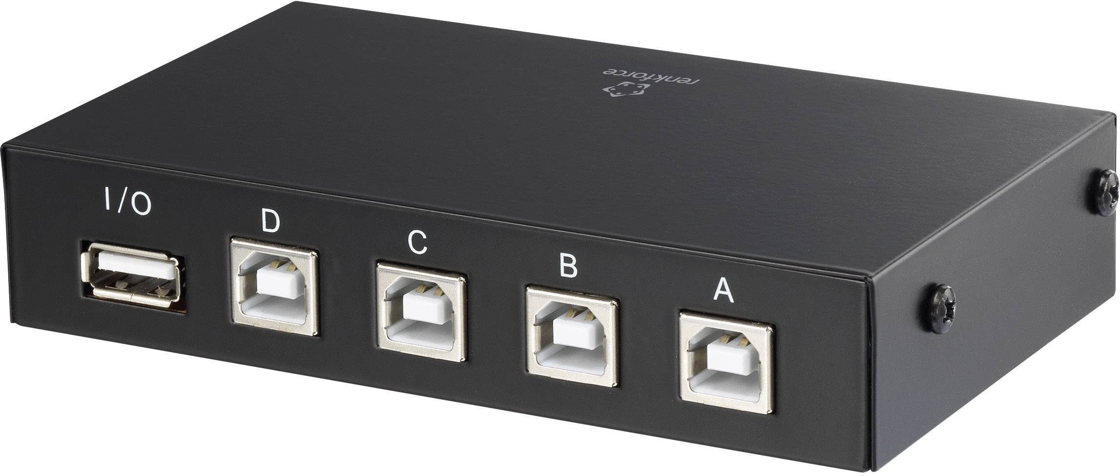 Renkforce 4 ports USB 2.0 changeover switch Black