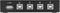 'Black device with five USB ports, labelled I/O, D, C, B, A.'