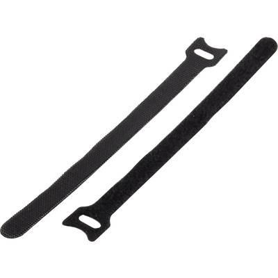 Basetech 98001c371  Hook-and-loop cable tie for bundling  Hook and loop pad (L x W) 250 mm x 13 mm Black 1 pc(s)