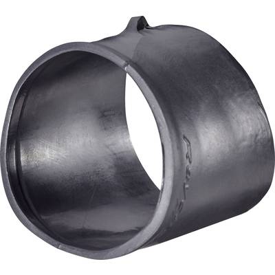 A black plastic ring with an open side. The ring has a smooth surface and is slightly oval. No further details visible.