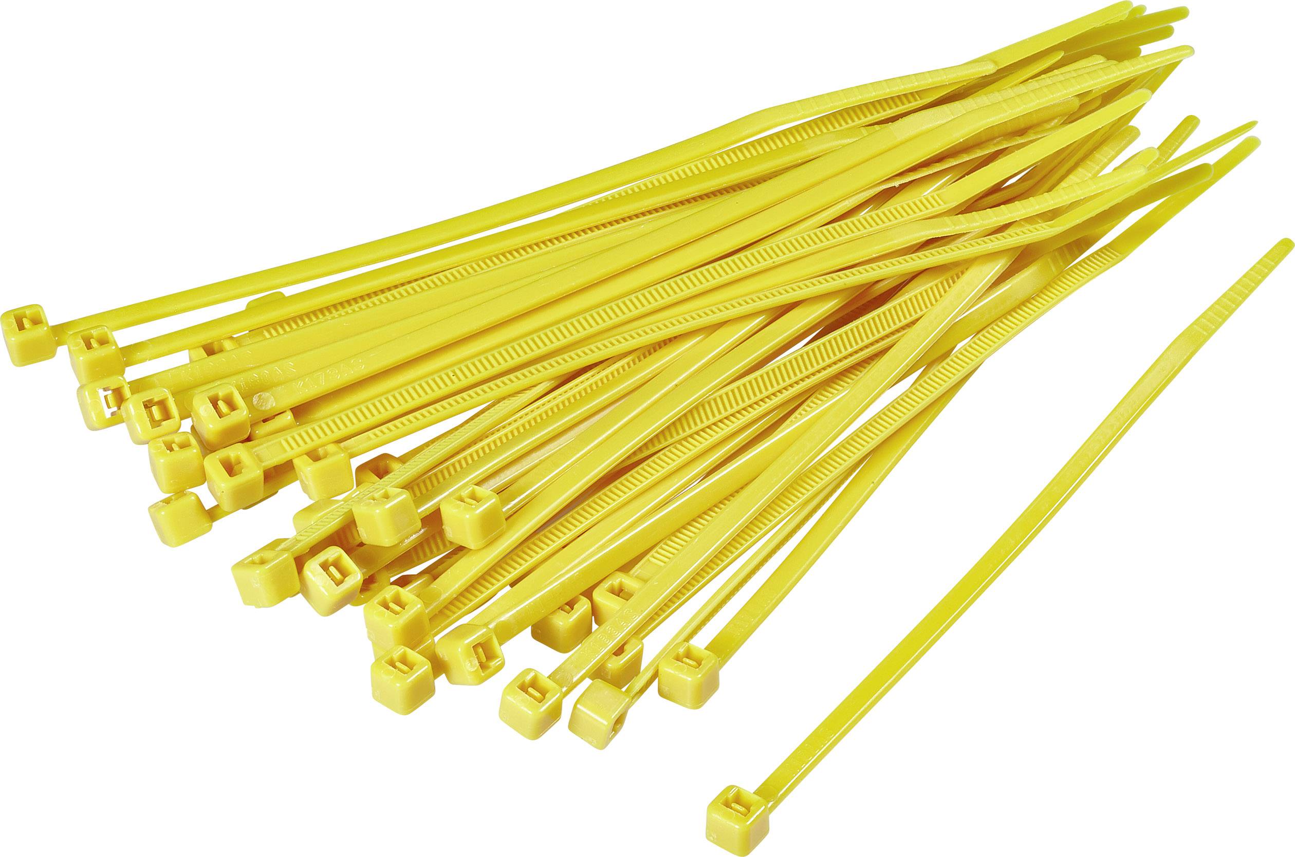 TRU COMPONENTS 1593687 TC-CV200M203 Cable tie 203 mm 2.50 mm Yellow 100 pc(s)