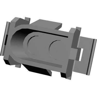 The image depicts a grey, mechanical component with rectangular and cylindrical elements, likely a connecting part.