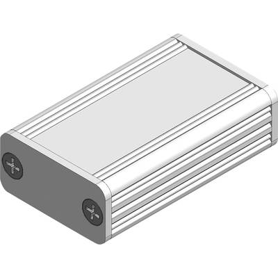 Metal enclosure with two side-mounted screws; rectangular shape. Suitable for protecting electronic components.