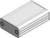 Metal enclosure with two side-mounted screws; rectangular shape. Suitable for protecting electronic components.
