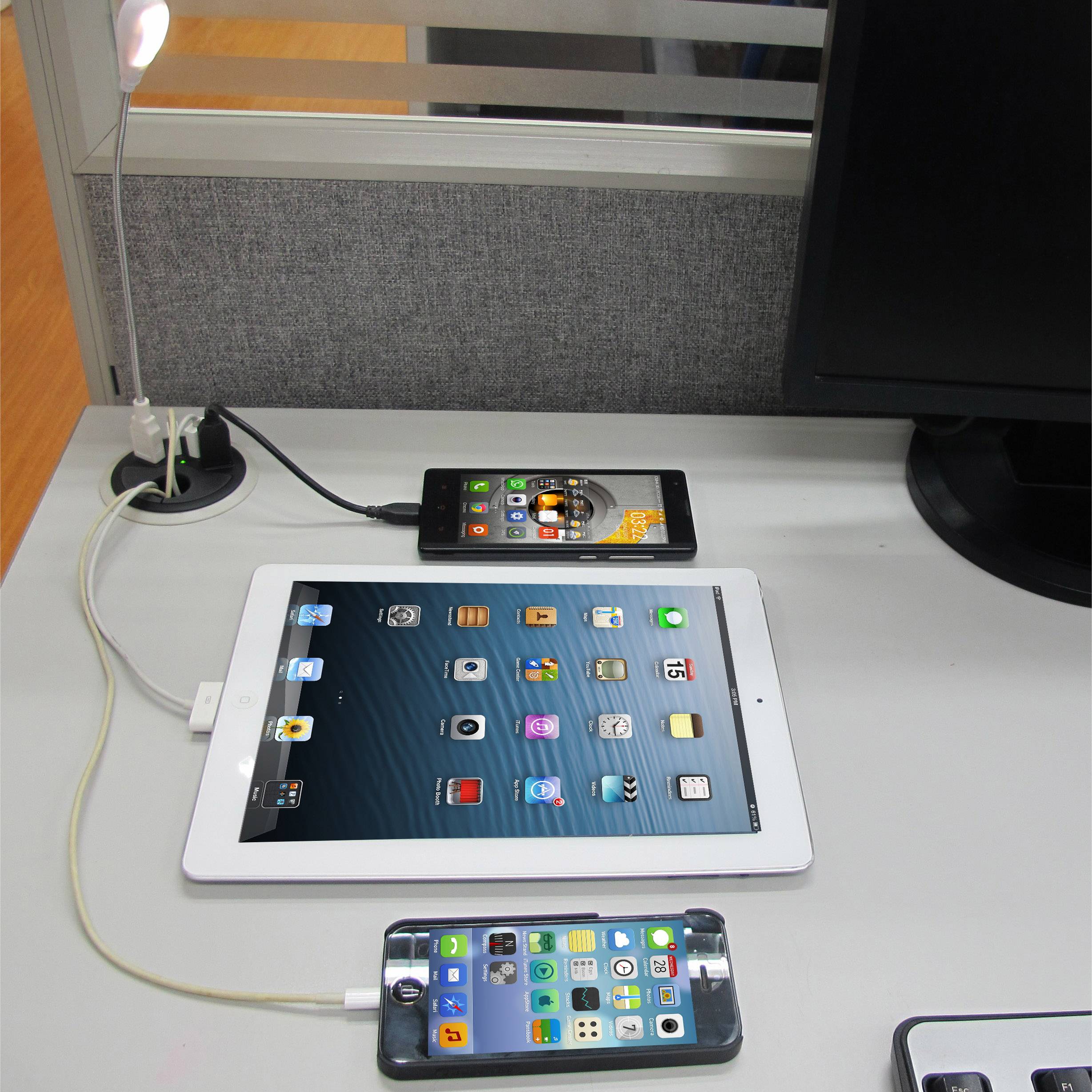 VOLTCRAFT DAPS-4000/4 USB charger 20 W USB Black Mains socket Furniture fitting-4