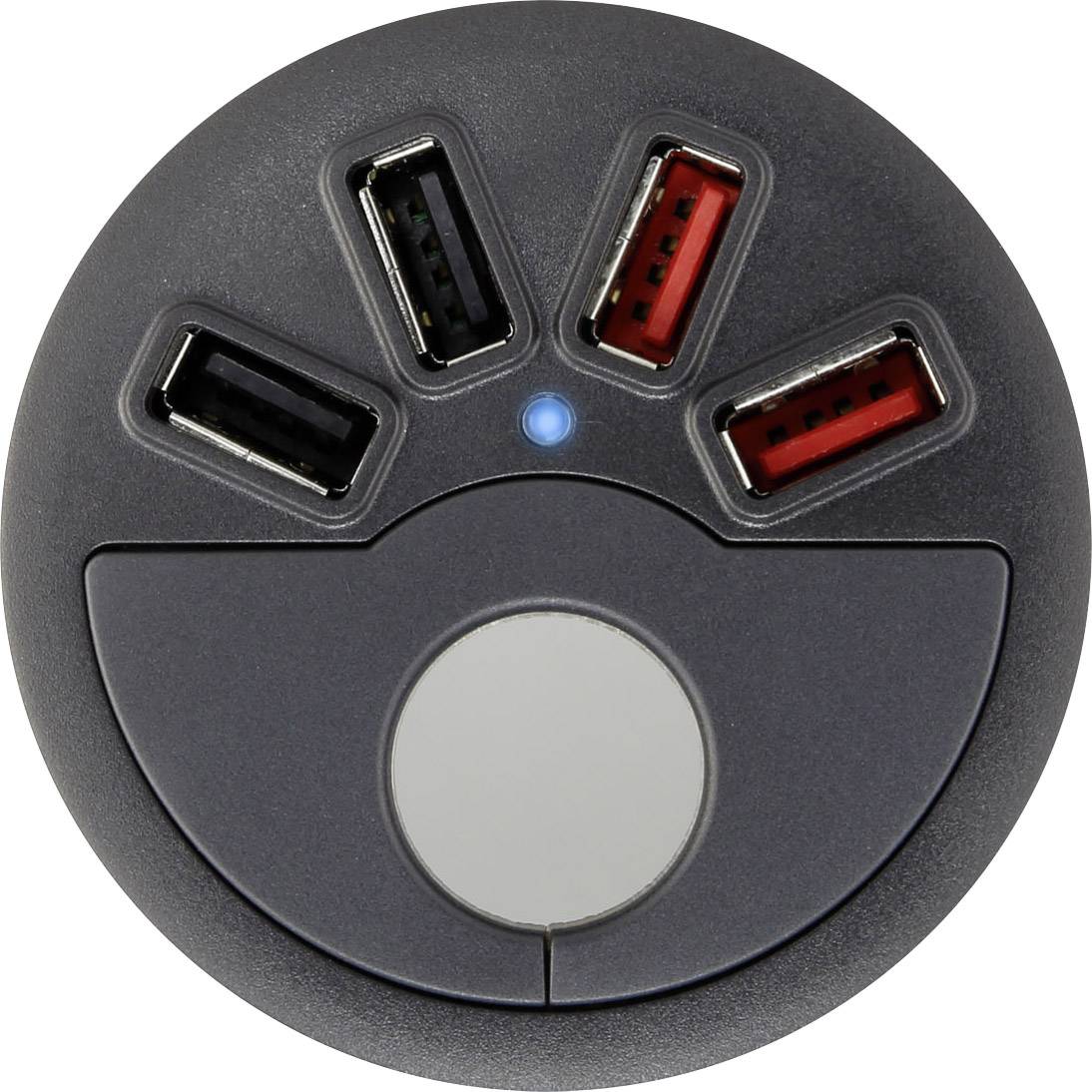 VOLTCRAFT DAPS-4000/4 USB charger 20 W USB Black Mains socket Furniture fitting-1