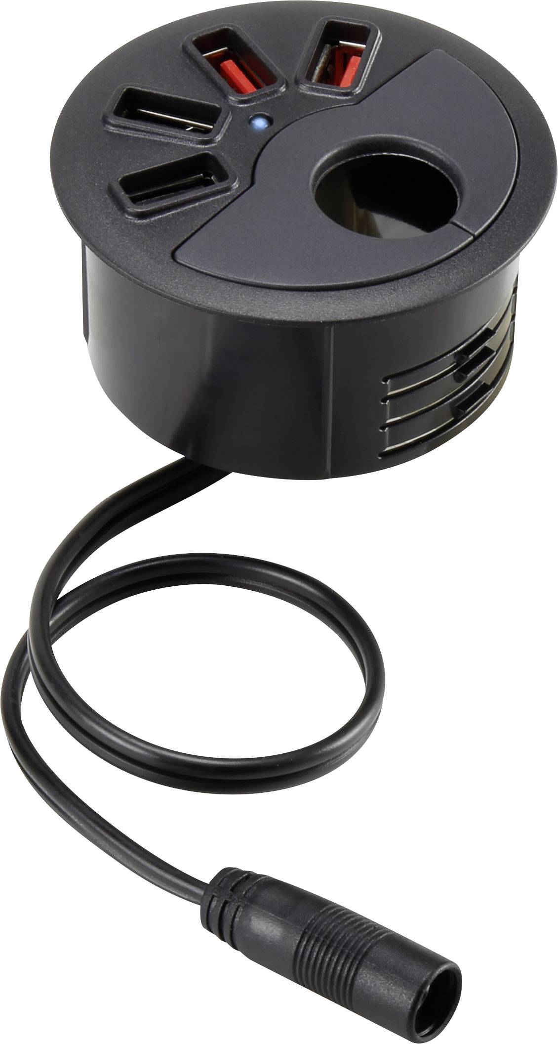 VOLTCRAFT DAPS-4000/4 USB charger 20 W USB Black Mains socket Furniture fitting-2